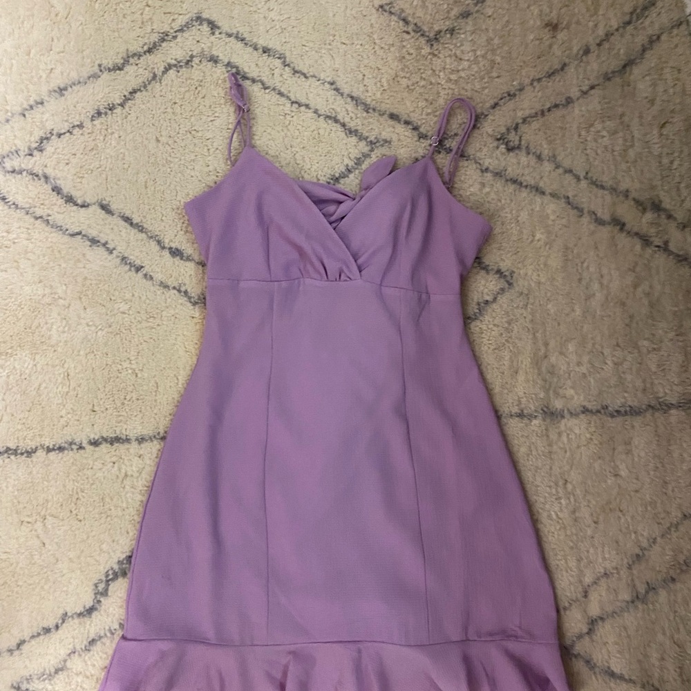 Lucy in the Sky Dress- Bria Ruffle Babydoll Dress Purple - Picture 2 of 3